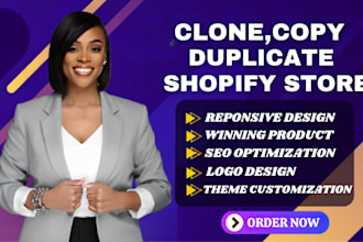 copy, clone, revamp, duplicate and redesign any shopify website or shopify store