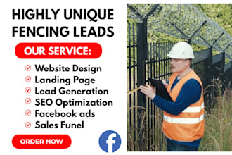 generate unique fencing leads landing page contractor leads, lead generation