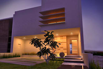 renew modern ocean front home,cgi interior design,beach villa exterior, bathroom