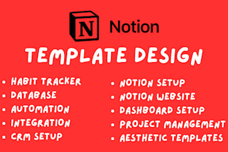 design custom notion templates, notion workspace, notion template, notion expert