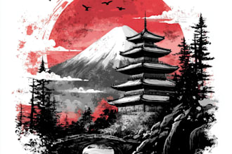 create t shirt design on graffiti art, japanese art