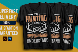 create awesome trendy hunting t shirt design