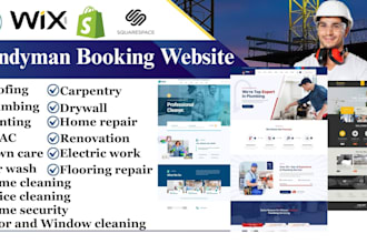 design wordpress cleaning roofing plumbing hvac construction wix booking website