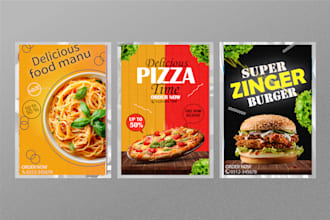 design stunning food and business posters