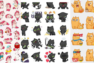 make a bundle of animated telegram stickers for your cryptocurrency startup