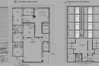 draw electrical plan layout and lighting design in autocad,revit and dialux evo