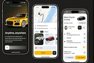 design modern taxi, truck, ride mobile app ui ux with figma