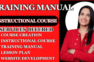 create training manual instructional design online course content lesson plan