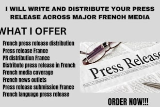 write and distribute your press release across major french media outlet