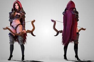 video games 3d model, cartoon character, 4k texture, ue5 rig for game, animation
