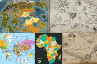 vector map country map fantasy map cartography city map 3d isometric map design