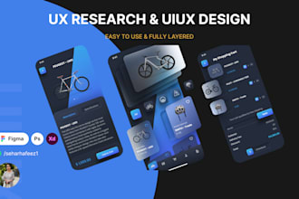 do UX research, UI UX design and UI UX redesign in figma