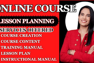 create lesson plan online elearning coursecontent training manual course content