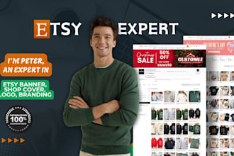 design etsy shop banner logo mockup branding for etsy digital products shop
