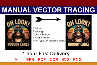 do vector tracing logo, recreate image, convert to vector in 1 hour