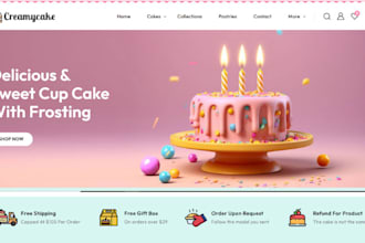 design highly profitable pastries shopify ice cream store cake bakery website