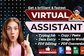 do a virtual assistant for typing job data entry and conversion of image to text
