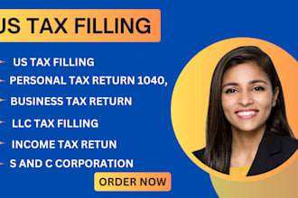 do US tax filling and file US tax return for personal corporate and llc tax
