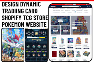 design dynamic trading card shopify store pokemon website tcg pokemon website