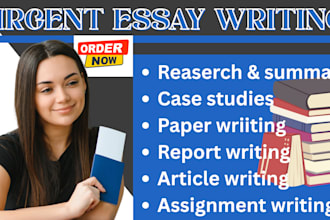 write your urgent essay, assignment, article writing, research and summary