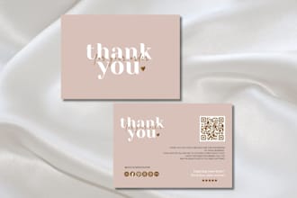luxury thank you card, product insert and business card
