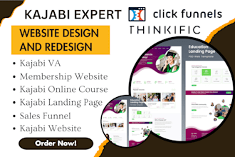 do kajabi website and kajabi landing page, kajabi  funnel, podia and thinkific