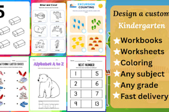 design custom worksheets and activity book for kids, kids coloring book