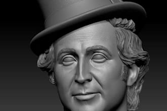create 3d portraits sculpted in zbrush for 3d printing