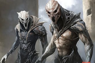scary horror creature and fantasy character concept art