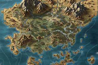 do fantasy map illustration for dnd, novels and games