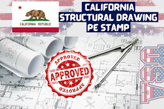 do california pe stamp for USA city permit drawing,  adu deck, architecture plan