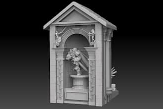make warhammer 40k display,dnd roleplay asset,3d miniature house,church stl file