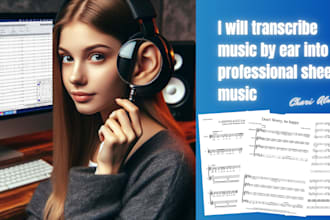 transcribe music by ear into professional sheet music