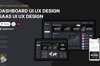 do stunning dashboard and saas UI UX design for your web or mobile app