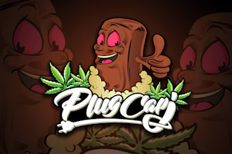 do cannabis, marijuana, weed, hemp, cbd and mascot logo with creative thinking