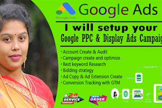 setup and manage google search ppc and display ads with conversion tracking
