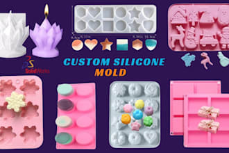 design custom silicone mold for candle, soap, coasters, chocolate resin mold stl
