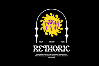 draw trippy psychedelic logo for your business