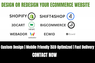 design redesign shift4shop shopify bigcommerce ecommerce websites