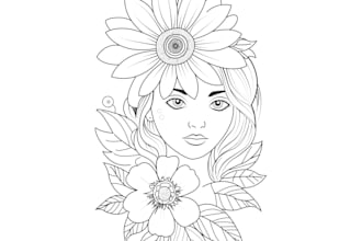 creat coloring page,line art,mandala design