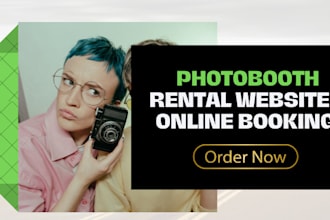 360 photo booth website, party rental, photo booth website with booking feature