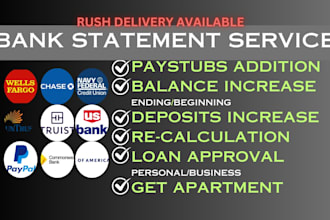 do PDF bank statement to excel, and add paystubs to your file