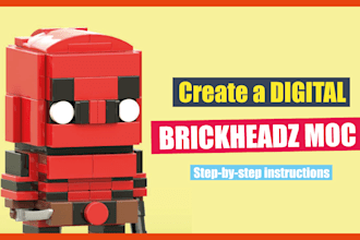 design and create a digital lego brickheadz moc