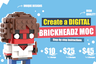 design and create a digital lego brickheadz moc