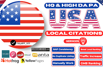 do 350 USA local citations and directories for local SEO