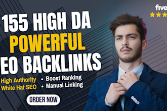 do 155 high da90 SEO backlinks manual link building