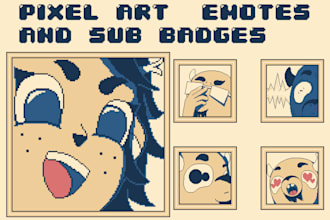 create twitch emotes or sub badges in my pixel art style