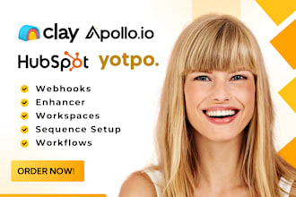 setup clay com workflow apollo io sequence hubspot automation enrichment