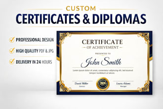 design custom certificates and diplomas in 24 h