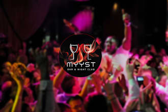 make any type bar and nightclub logo with creative concept